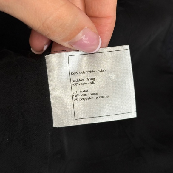 Chanel Black Tweed Textured Polka Dot Blazer Jacket sz 2/36 - Picture 13 of 14